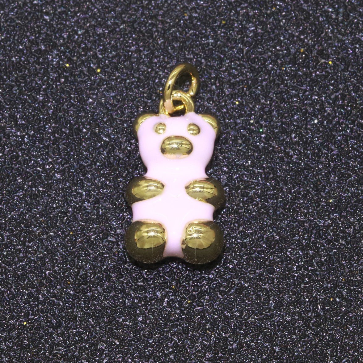 14k Gold Filled Tedy Bear Charm Enamel Animal Pendant for Necklace Earring Bracelet Supply M-530 - M-538 - DLUXCA