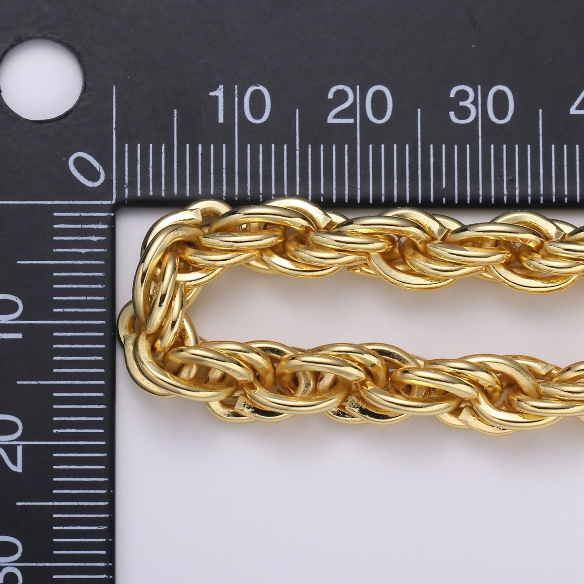 14K Gold Filled Thick Gold Rope Necklace, Rope Chain Necklace Chunky Twisted Chain Sold by Yard, Gold Thick Rope for DIY | ROLL-434 Clearance Pricing - DLUXCA