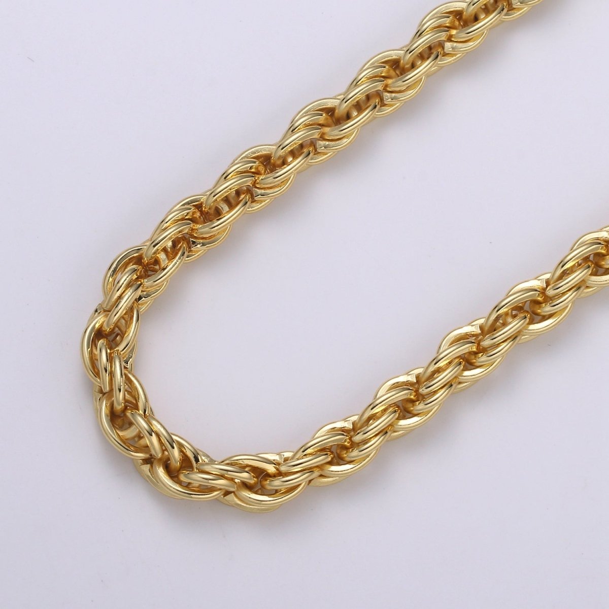 14K Gold Filled Thick Gold Rope Necklace, Rope Chain Necklace Chunky Twisted Chain Sold by Yard, Gold Thick Rope for DIY | ROLL-434 Clearance Pricing - DLUXCA