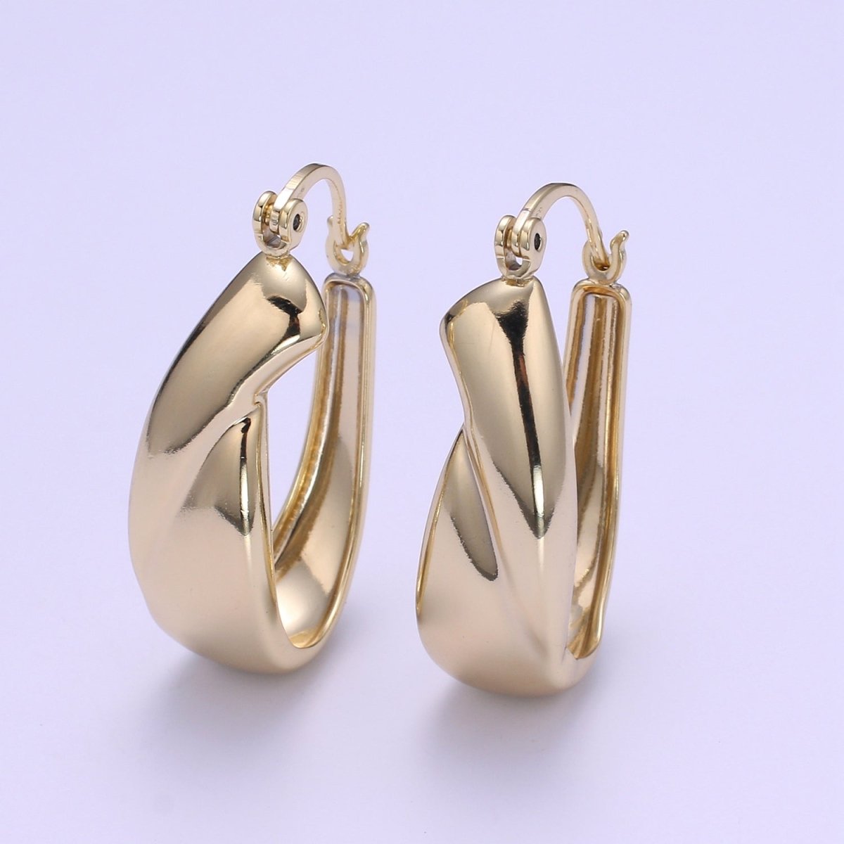 14K Gold Filled Thick Hoops - Gold Thick Hoop Earrings - Bold Thick Hoops - Light Weight Hoops P-090 - DLUXCA