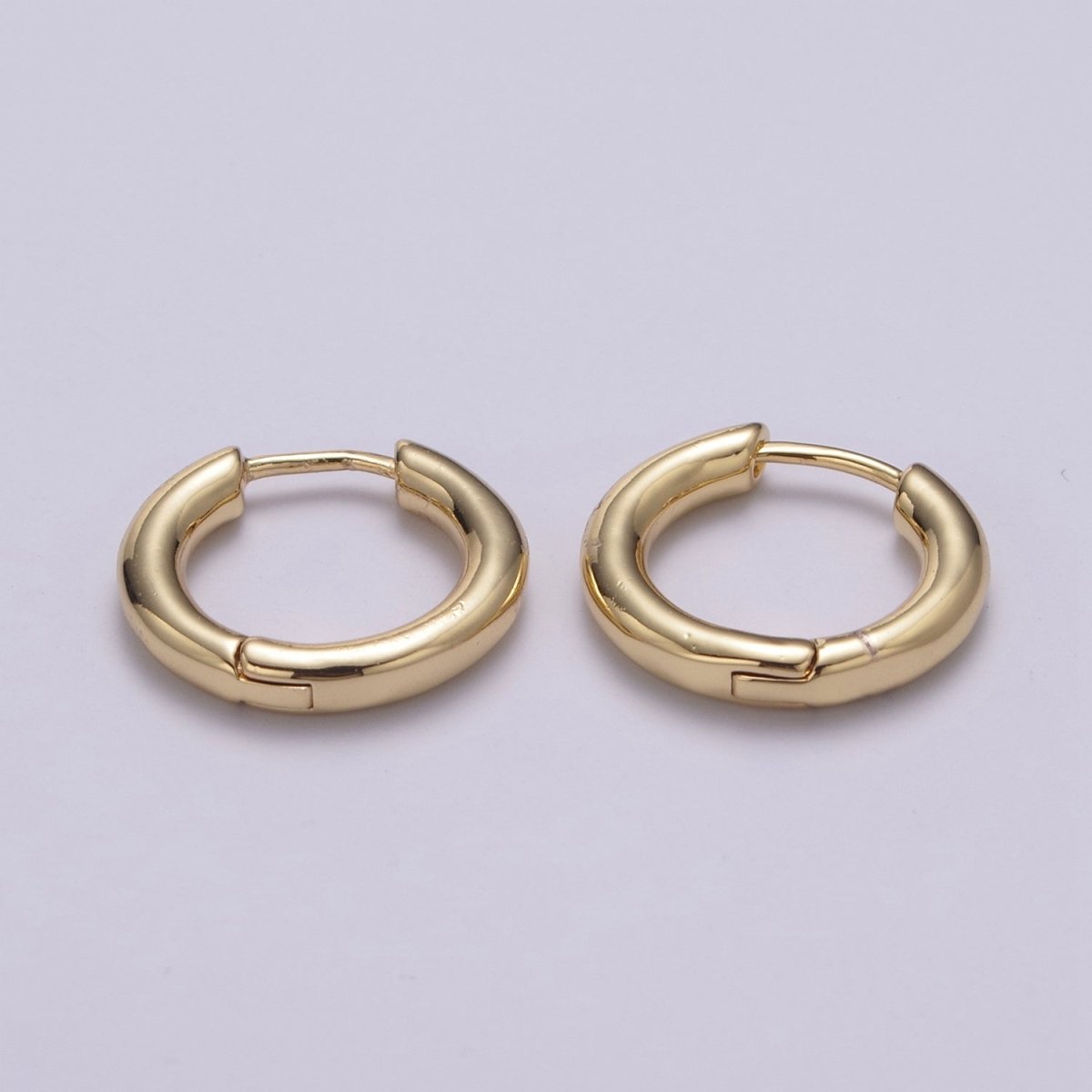 14K Gold Filled Thick Huggie Hoop, Small Hoop, Tiny Hoop Earrings, Gold Thick Huggie Hoop Earrings, Simple Thick Huggie Hoop, Daily earring T-246 ~ T-249 - DLUXCA