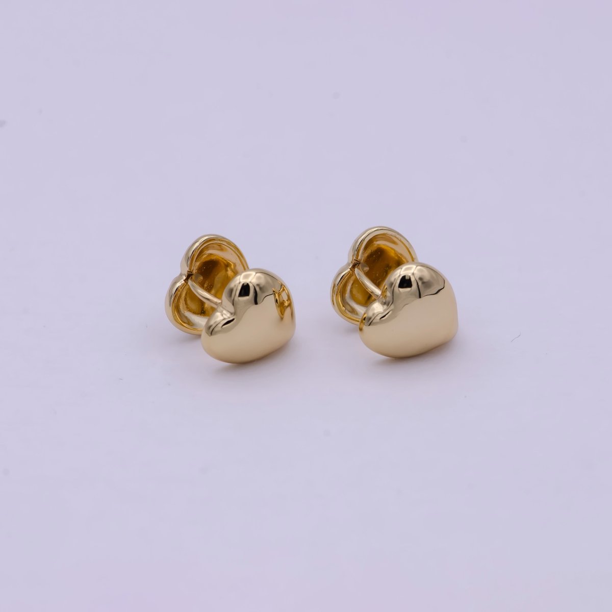 14K Gold Filled Tiny 12mm Heart Stud Earring For Valentine | T-271 - DLUXCA