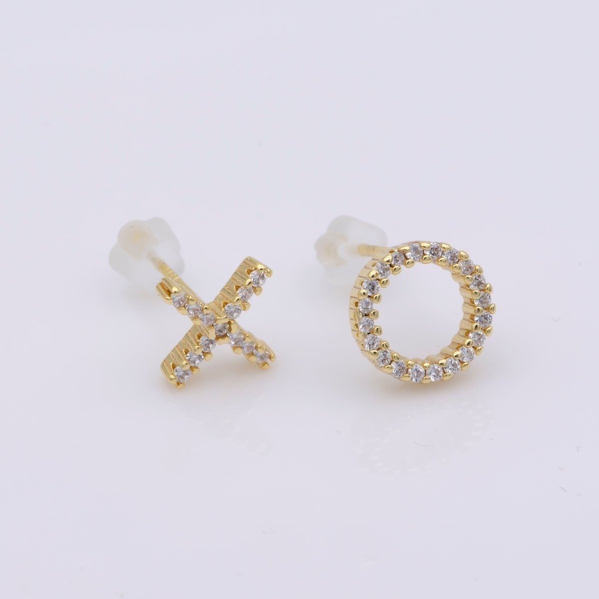14K Gold Filled tiny XO stud earrings, Tiny stud, Cartilage stud, XO studs, Helix stud, XO earrings, hugs and kisses earrings , x studs AE-801 - DLUXCA