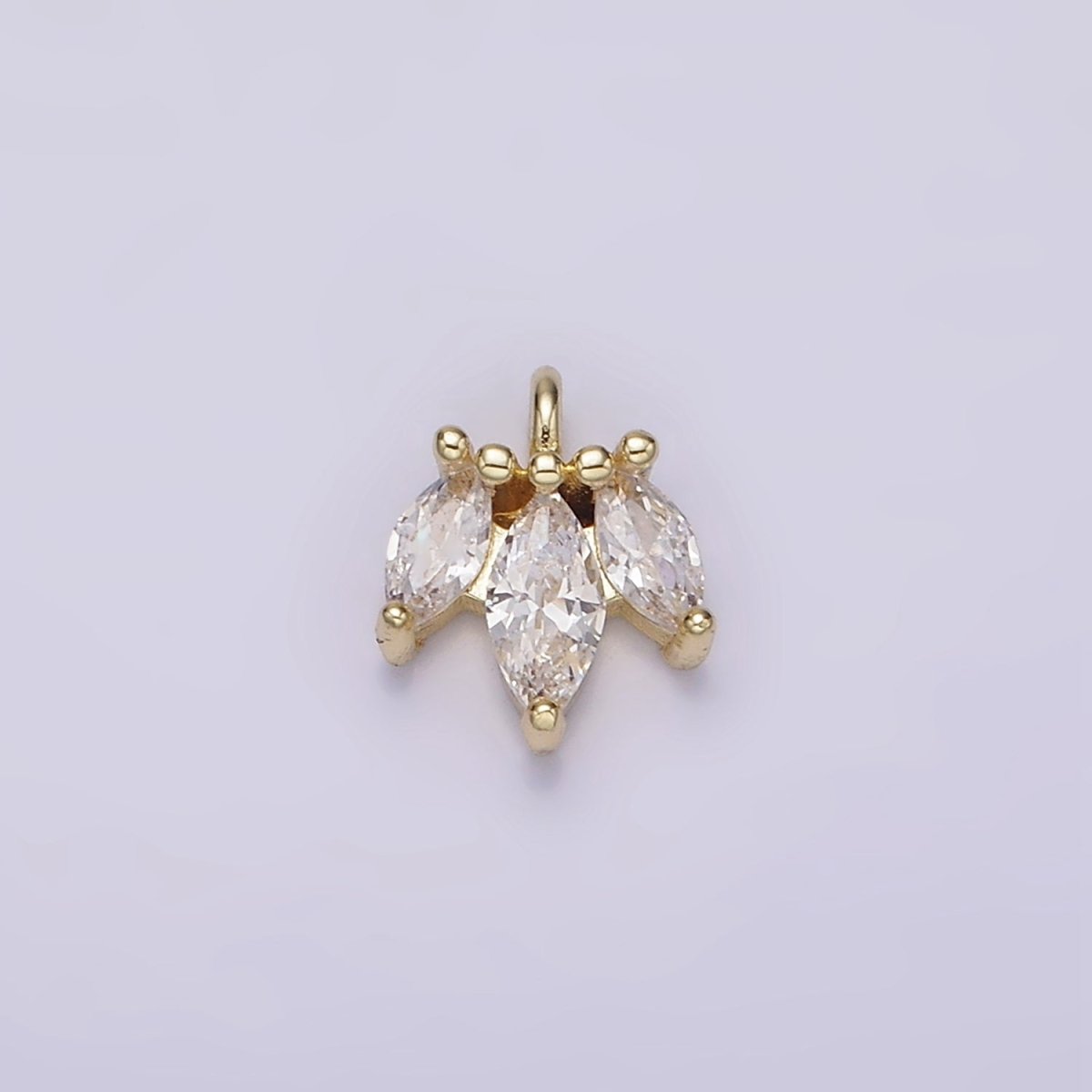 14K Gold Filled Triple Clear Marquise Mini Charm | AG233 - DLUXCA