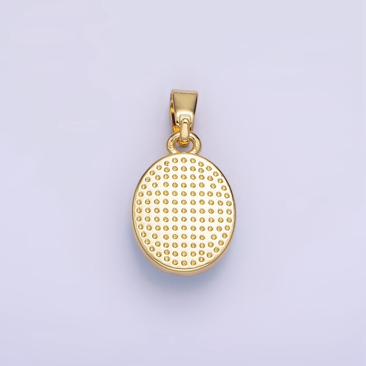 14K Gold Filled Turquoise Gemstone Oval Bezel Pendant | AH164 - DLUXCA