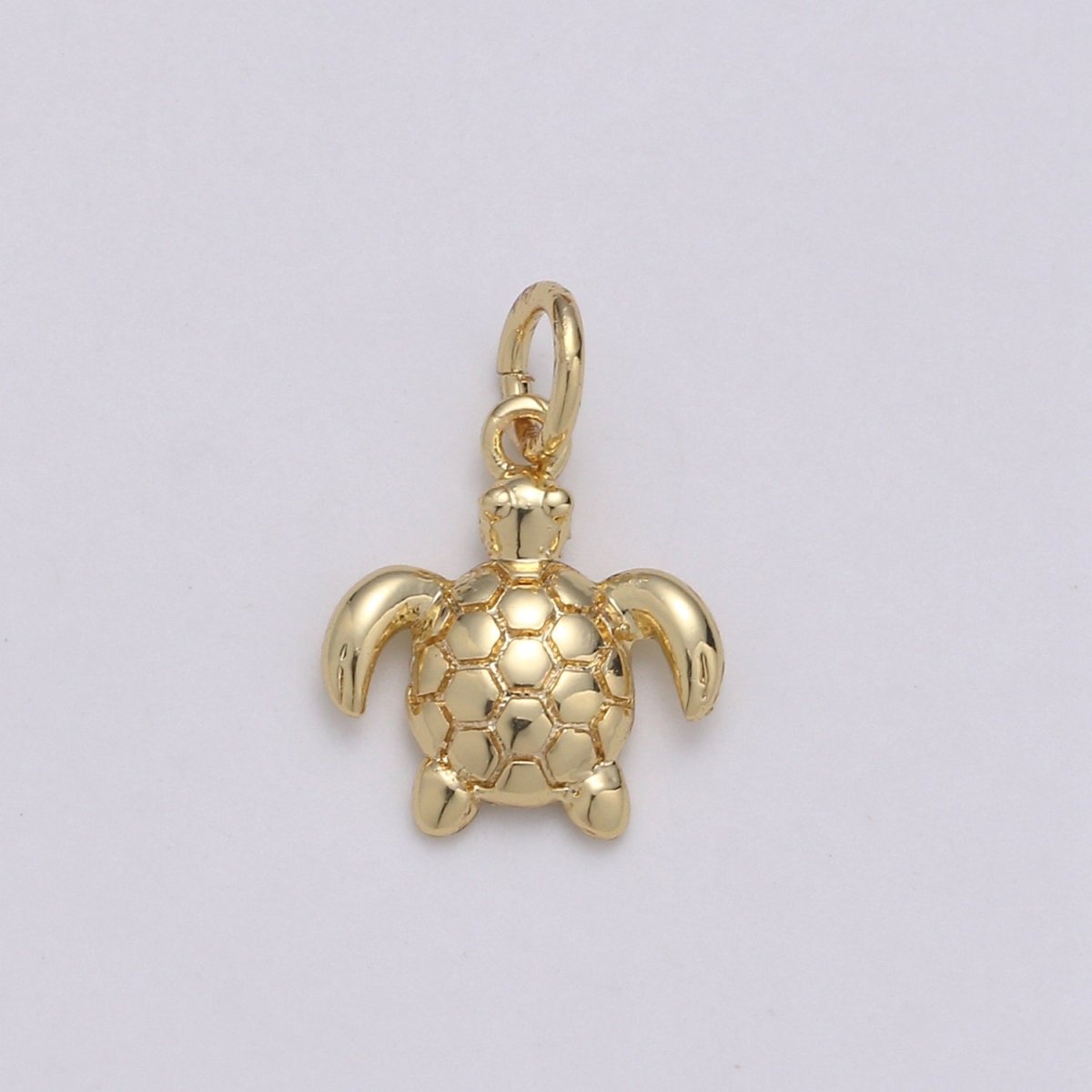14K Gold Filled Turtle Charm- Small Turtle Charm, Hawaiian Honu Turtle, Sea Turtle charm for bracelet earring necklace Under the sea inspired C-513 - DLUXCA