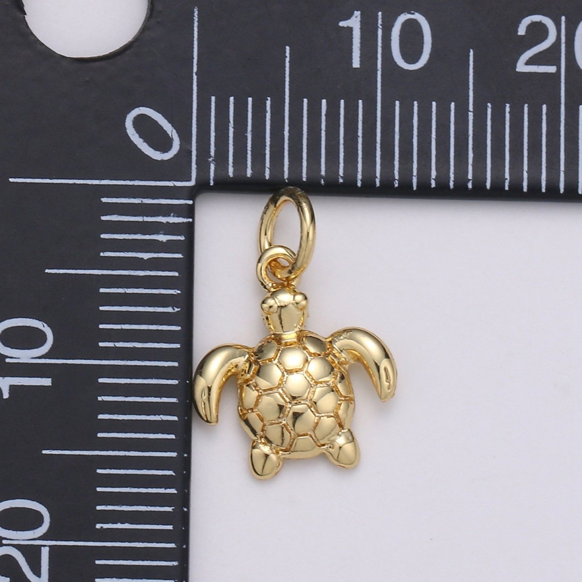 14K Gold Filled Turtle Charm- Small Turtle Charm, Hawaiian Honu Turtle, Sea Turtle charm for bracelet earring necklace Under the sea inspired C-513 - DLUXCA