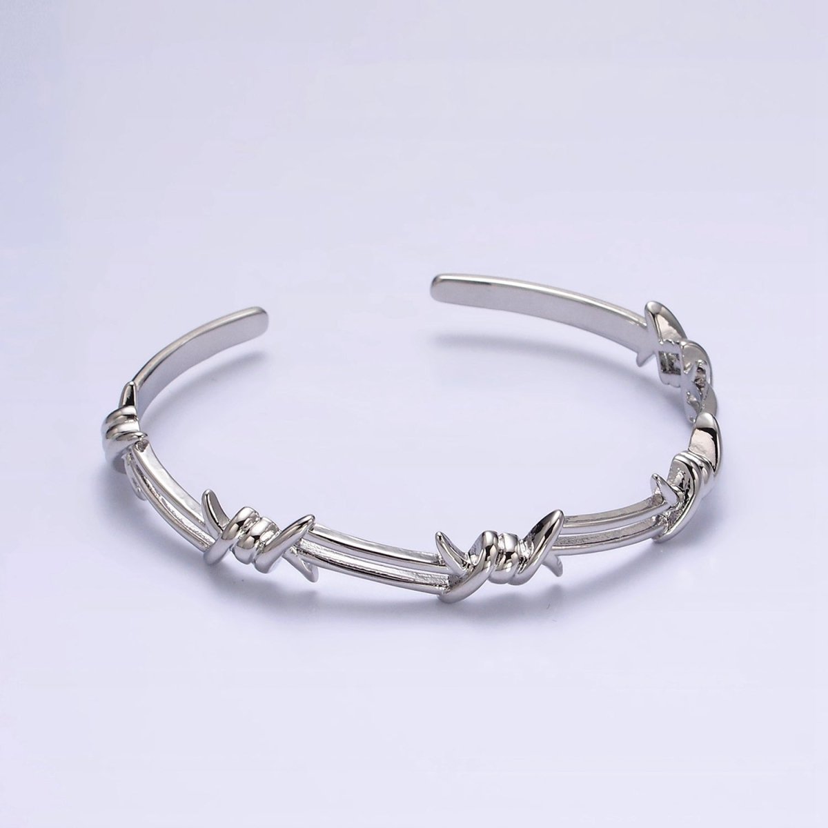 14K Gold Filled Twisted Barbed Wire Cuff Bangle in Silver & Gold | WA-1922 WA-1923 Clearance Pricing - DLUXCA