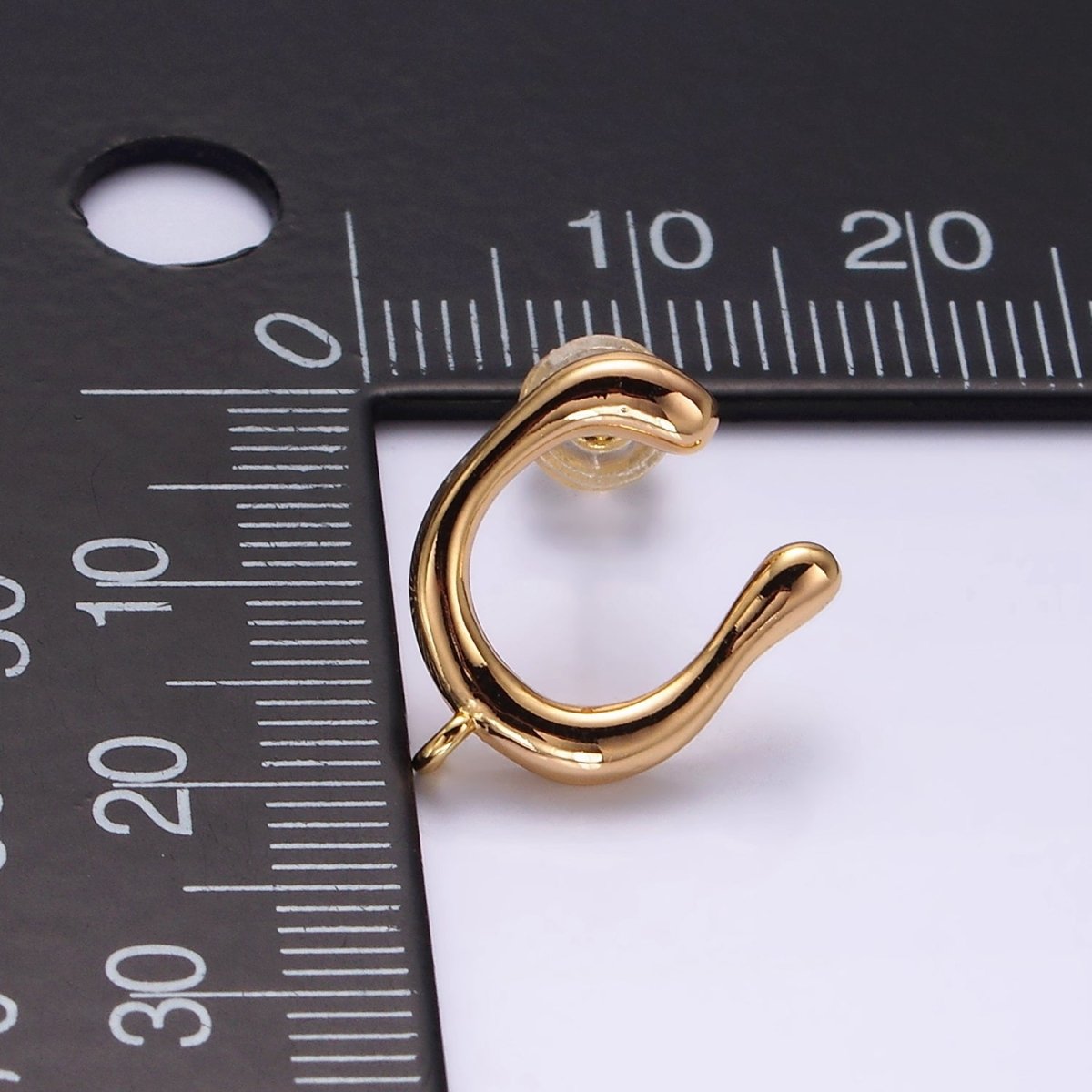 14K Gold Filled U-Shaped Molten Stud Earring Findings Supply | Z598 - DLUXCA