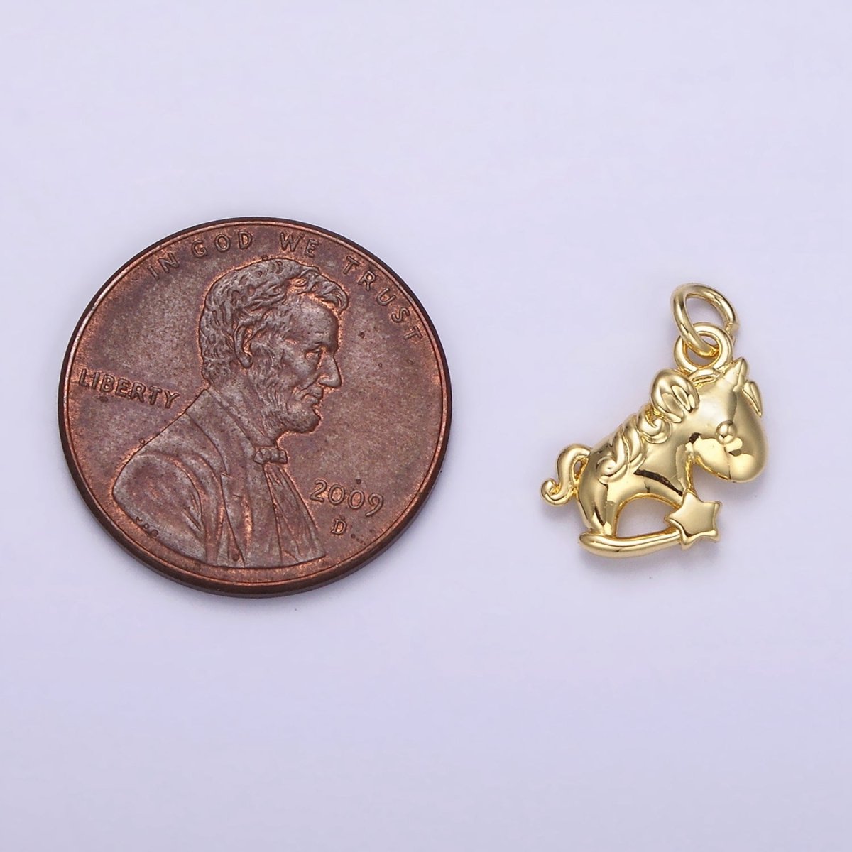 14K Gold Filled Unicorn Star Puffed Minimalist Add-On Charm | AC899 - DLUXCA