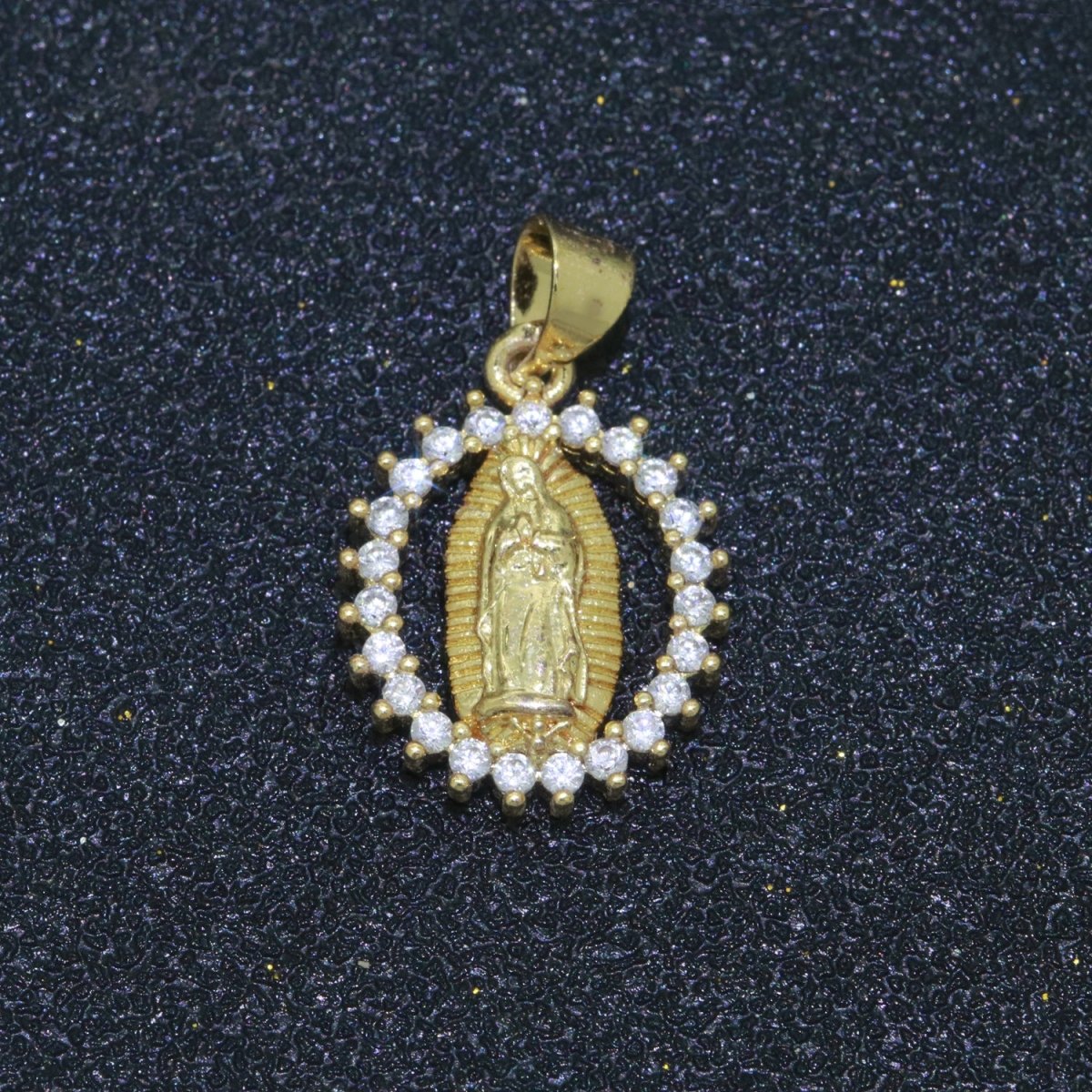 14K Gold Filled Virgin Mary Medallion Charm 23x14mm - Religious Catholic Pendant Saint Miraculous Lady Guadalupe Charm for Necklace Bracelet | N1322~N1325 - DLUXCA