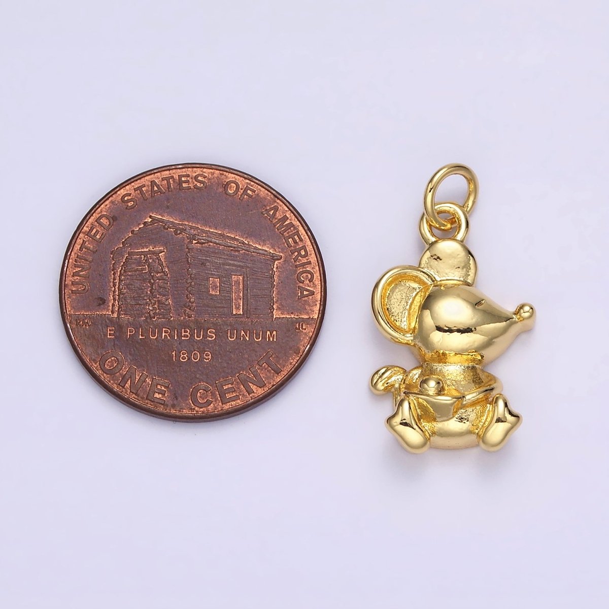 14K Gold Filled Walking, Sitting Mouse Mice Animal Charm | N1039 N1040 - DLUXCA