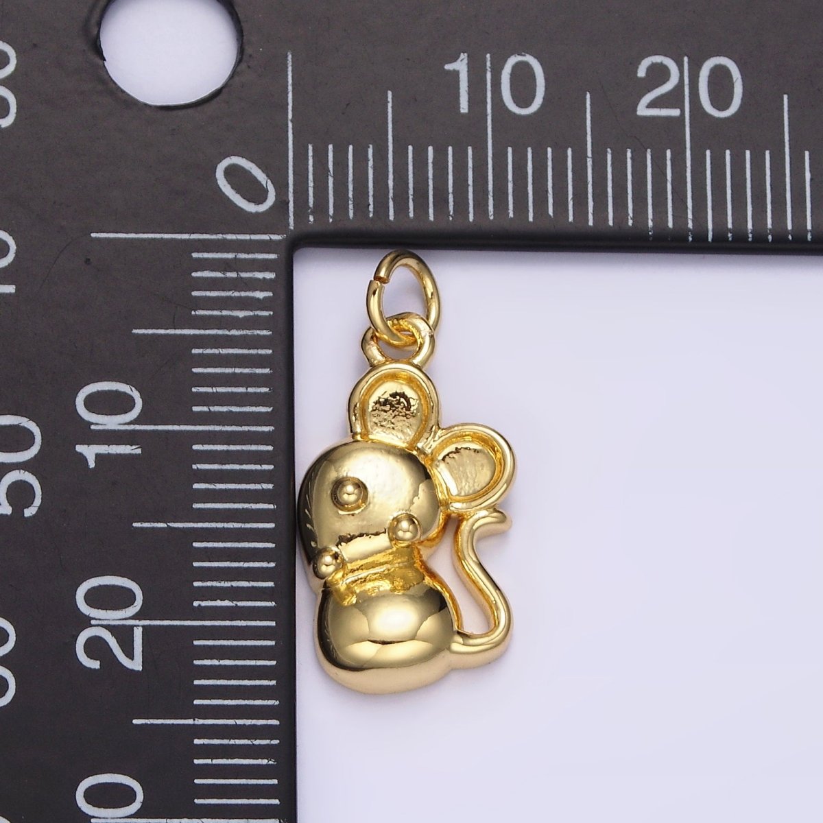 14K Gold Filled Walking, Sitting Mouse Mice Animal Charm | N1039 N1040 - DLUXCA