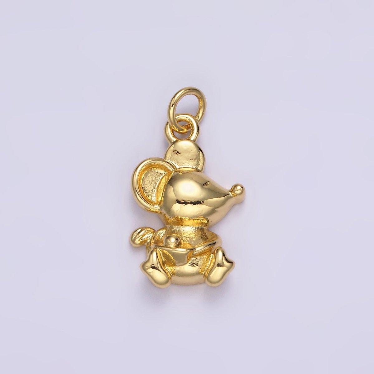 14K Gold Filled Walking, Sitting Mouse Mice Animal Charm | N1039 N1040 - DLUXCA