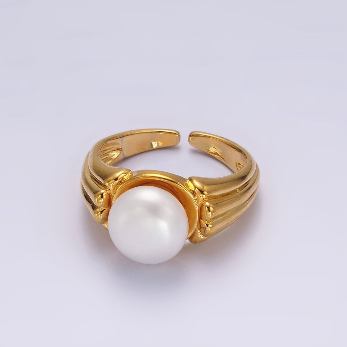 14K Gold Filled White, Pink Pearl Multiple Band Ring in Gold & Silver | O1868 - O1871 - DLUXCA