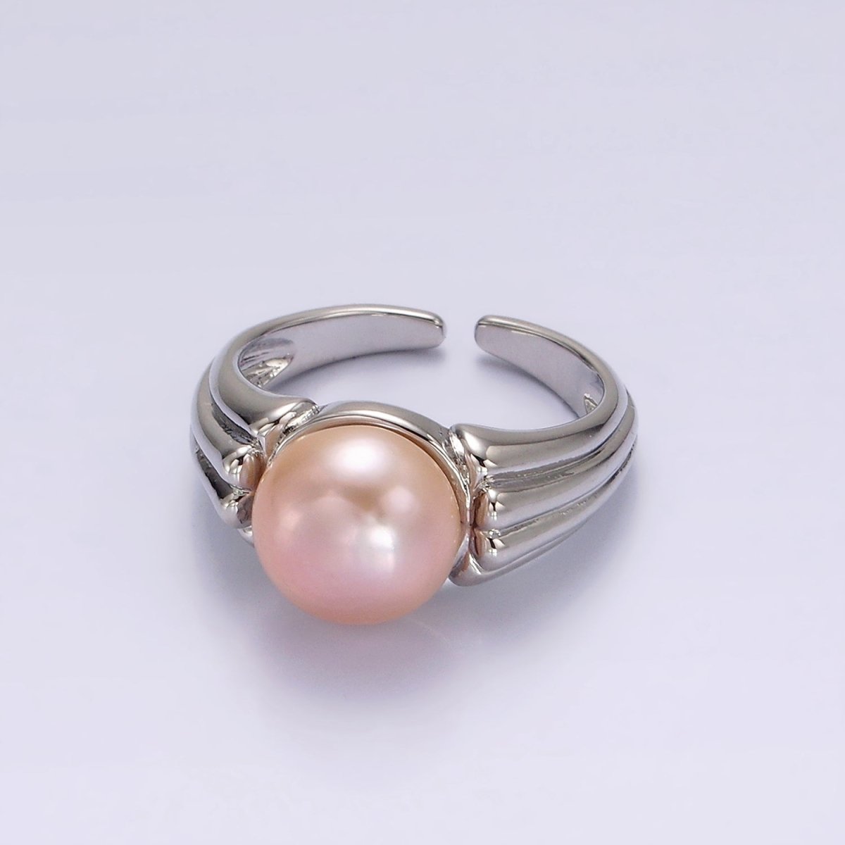 14K Gold Filled White, Pink Pearl Multiple Band Ring in Gold & Silver | O1868 - O1871 - DLUXCA