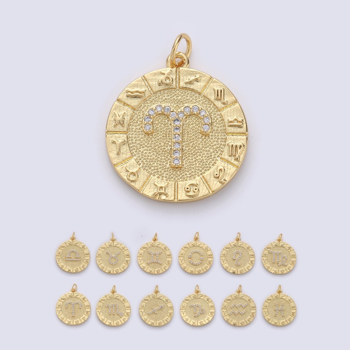 14k Gold Filled Zodiac Charms Micro Pave Constellation Necklace Pendant for Zodiac Necklace Celestial Jewelry Making Supply | A-339-A-350 - DLUXCA