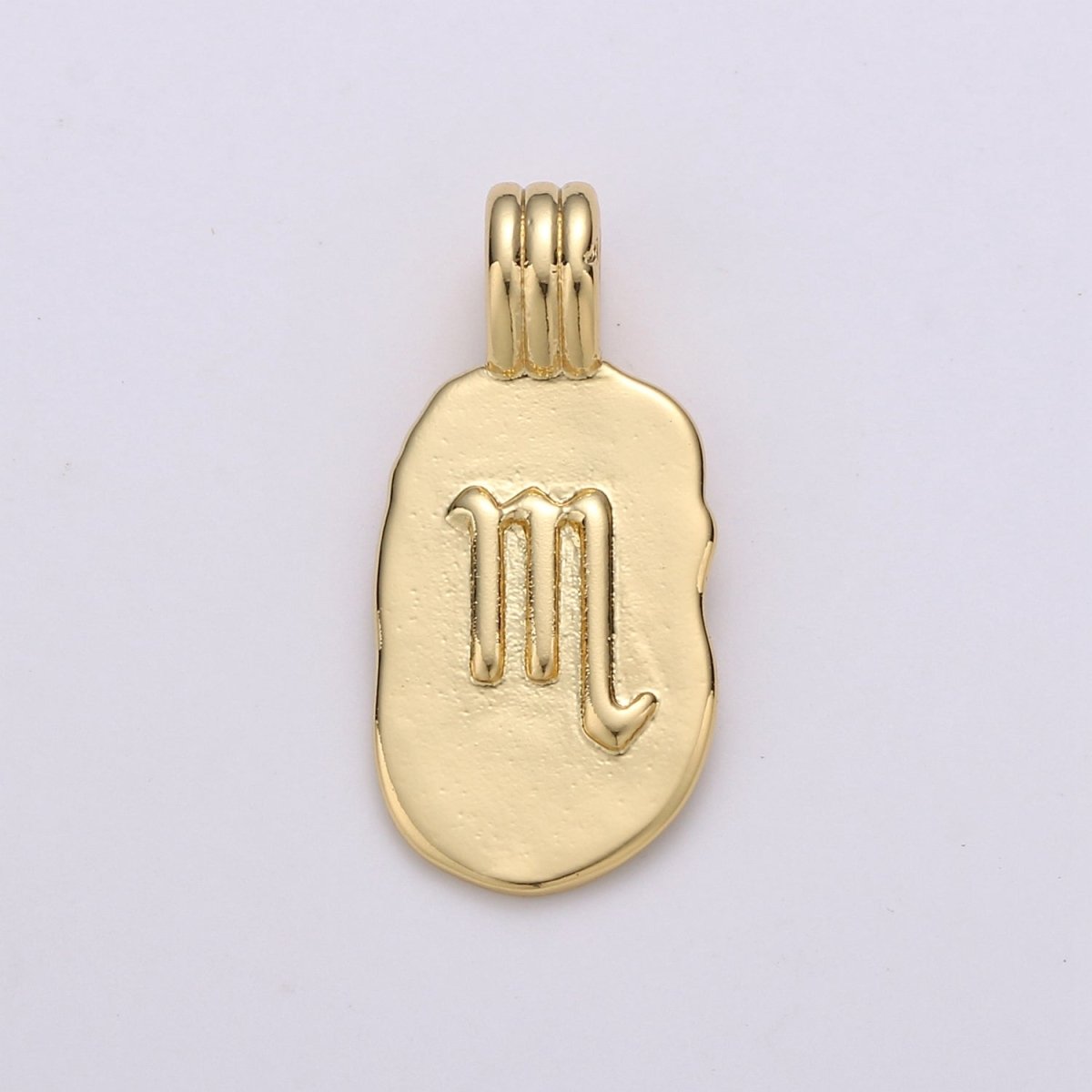 14K Gold Filled Zodiac Horoscope Sign Constellation Medallion Pendant Charm Celestial Astrology Charm for Necklace Jewelry Making Double Side | A-378-A-389 - DLUXCA