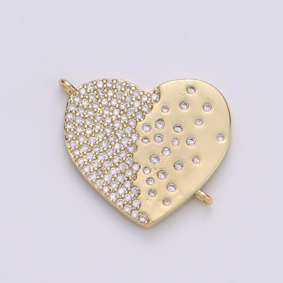 14K Gold Plated Heart Connector - Dainty Link Connector- Cubic Mariposa Charm Connector- for Necklace Bracelet Component F-803 F-804 - DLUXCA