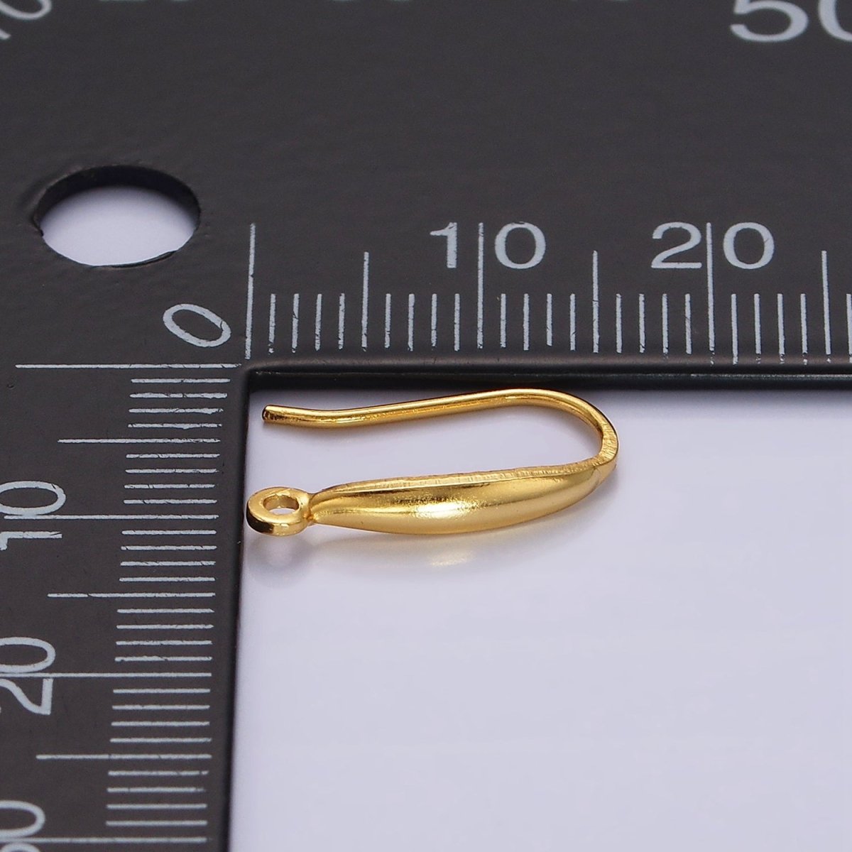 14K Gold Vermeil Minimalist Open Loop French Hook Earrings Jewelry Findings in Gold & Silver | Z-523 Z-524 - DLUXCA