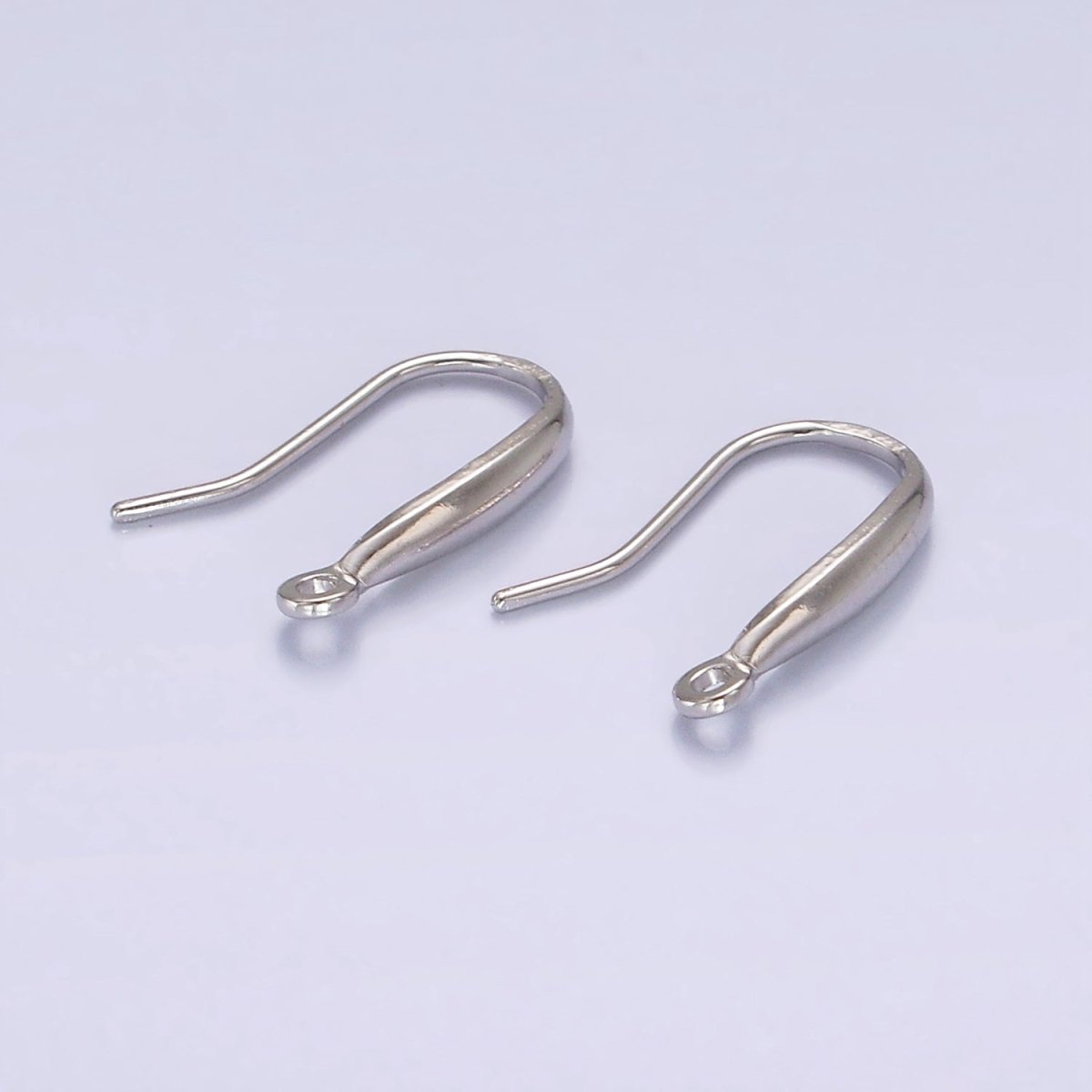 14K Gold Vermeil Minimalist Open Loop French Hook Earrings Jewelry Findings in Gold & Silver | Z-523 Z-524 - DLUXCA