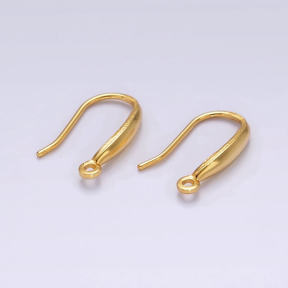 14K Gold Vermeil Minimalist Open Loop French Hook Earrings Jewelry Findings in Gold & Silver | Z-523 Z-524 - DLUXCA