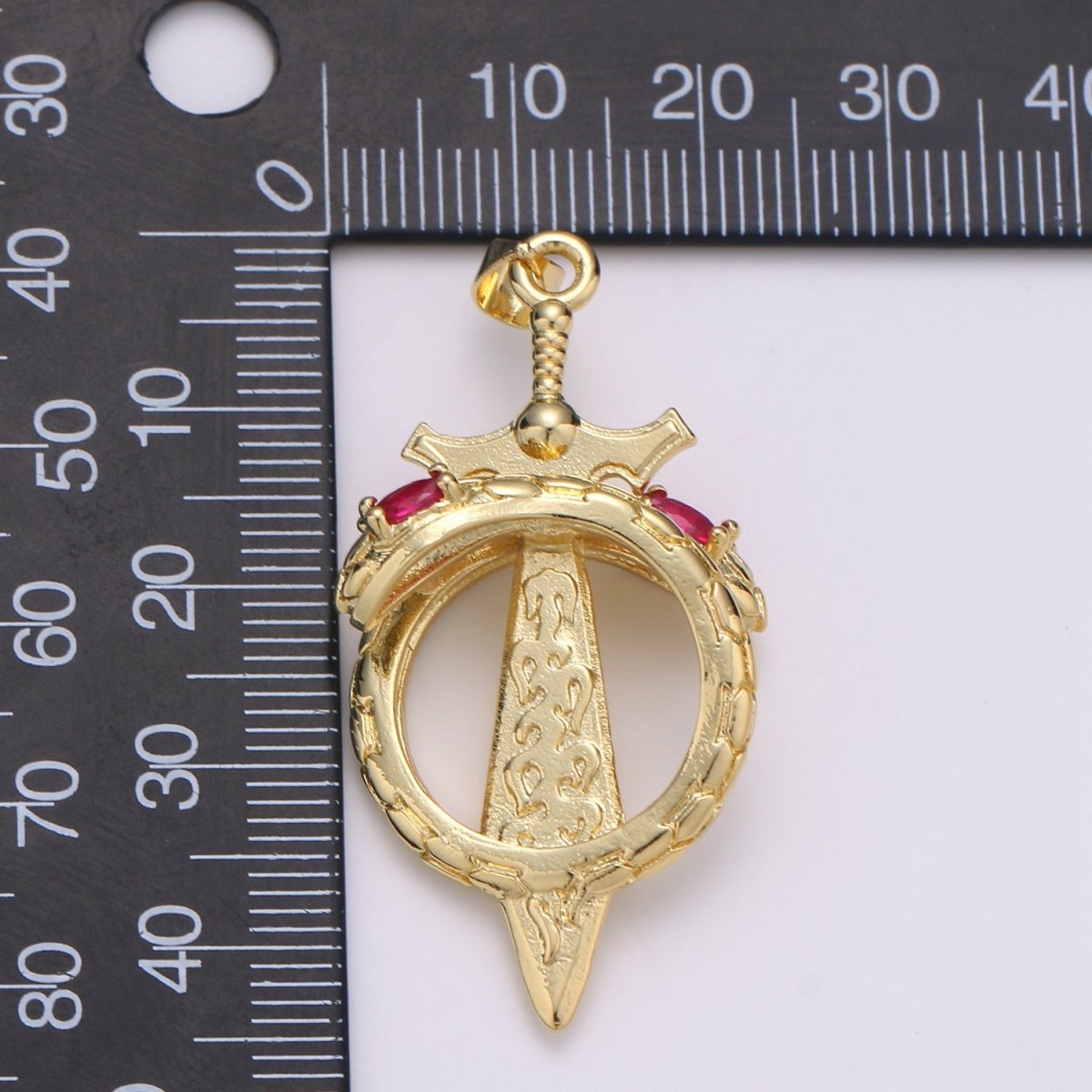 14K Gold Viking Sword Charm, Sword Pendant, 14K Gold Filled sword Charm for Necklace Bracelet Supply J-036~J-038 - DLUXCA
