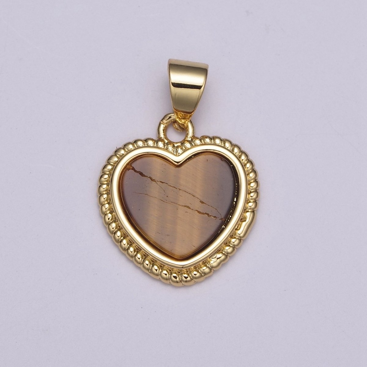 14K Yellow Gold Filled Heart Gemstone Medallion Pendant Tiger Eye, Carnelian, Black ,Green Agate for Vintage Classic Love Relationship Minimalist Jewelry N-506 - N-509 - DLUXCA