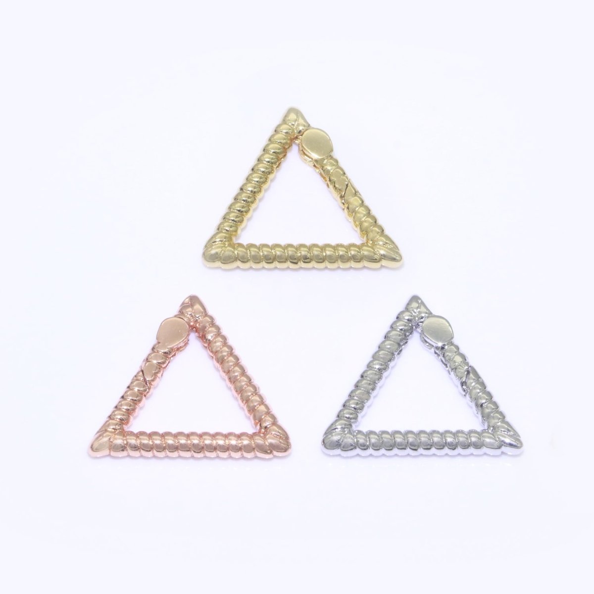 15.5X17.5mm Triangle Gold Spring Buckle Metal Snap Clasp Spring gate ring, Trigger Round Ring, Snap Clasp Hook for Jewelry Supply L-457 L-458 L-459 - DLUXCA