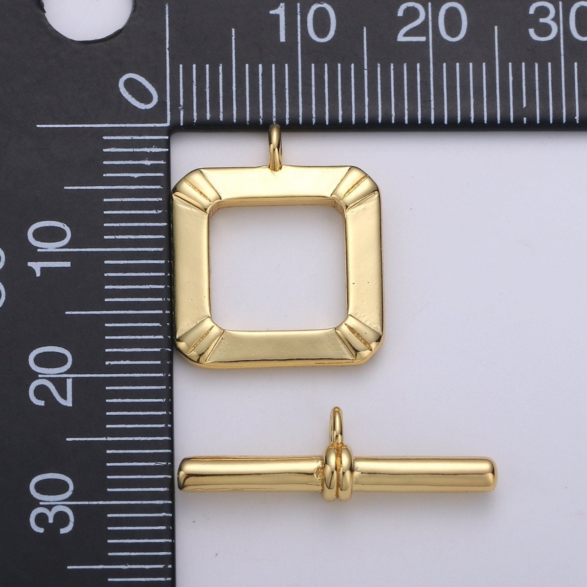 15mm 14K Gold Filled Toggle Clasp Square ot Clasp for Jewelry Making Supply K-829 - DLUXCA
