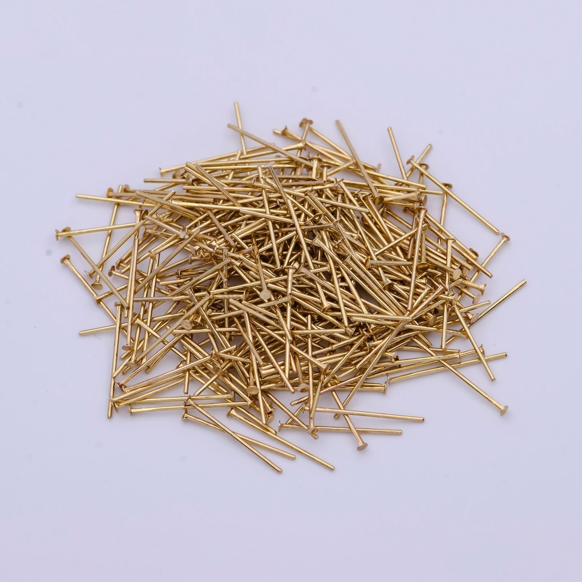 15mm, 18mm, 20mm, 25mm, 30mm Gold Metal Flat Head Pins Jewelry Making Supply | SP-1564 ~ SP-1568 - DLUXCA