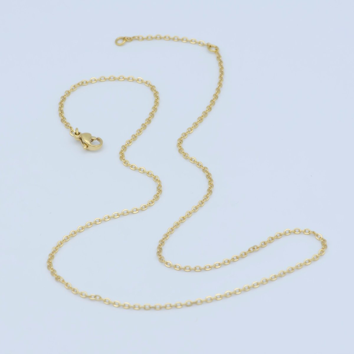 1.5mm Dainty Cable 18 Inch Layering Chain Necklace w. Extender | WA-193 Clearance Pricing - DLUXCA