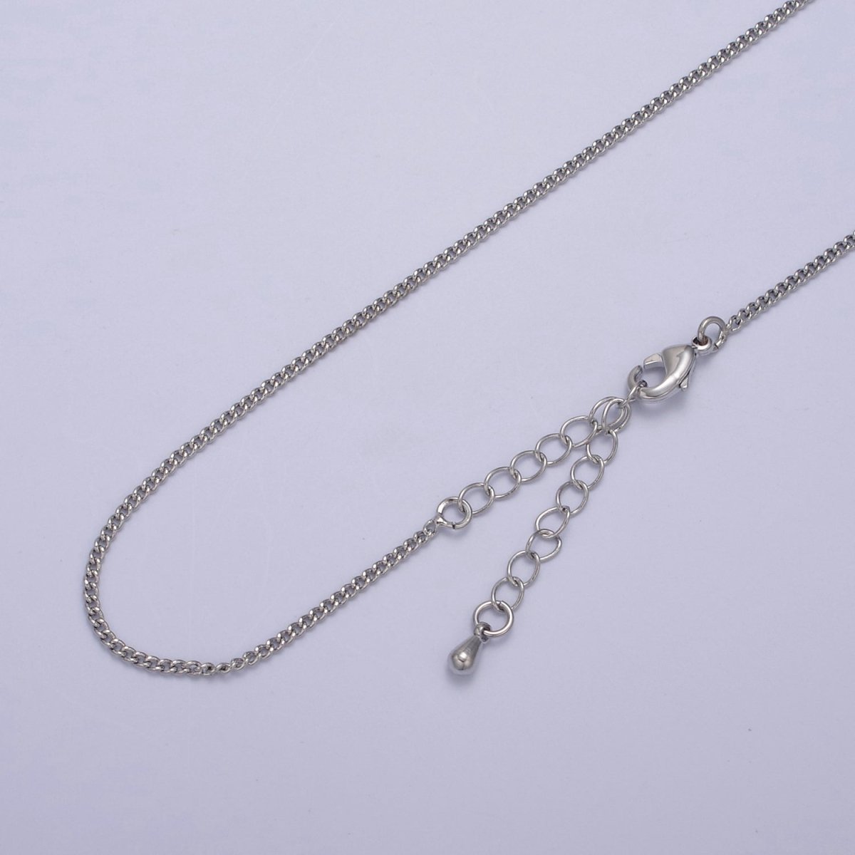 1.5mm Dainty Curb Chain 18 Inch Layering Necklace w. Extender in Silver & Gold | WA-435 WA-730 Clearance Pricing - DLUXCA
