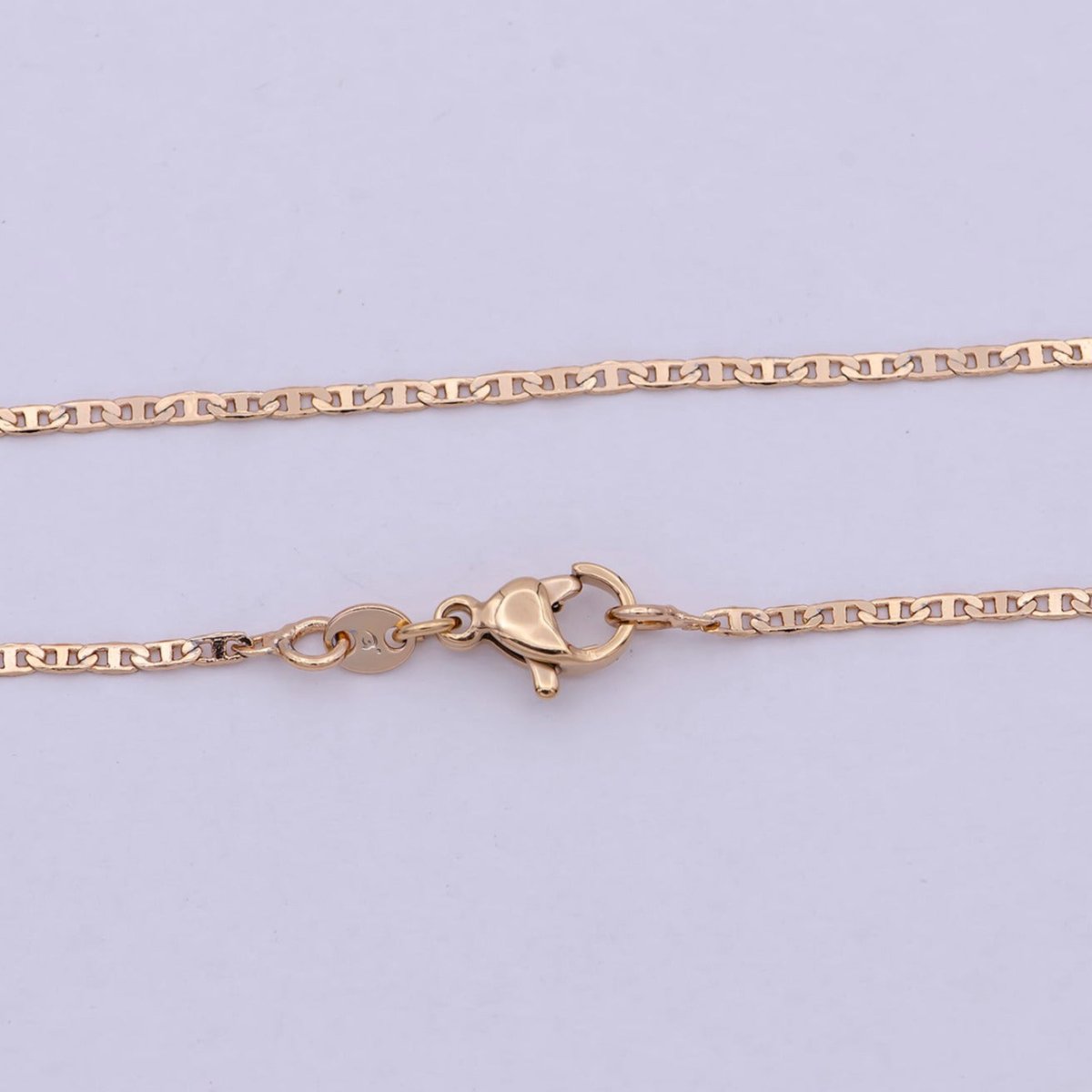 1.5mm Mariner Anchor Link Chain Necklace Rose Gold Filled Necklace 17.5 inch long | WA-544 Clearance Pricing - DLUXCA