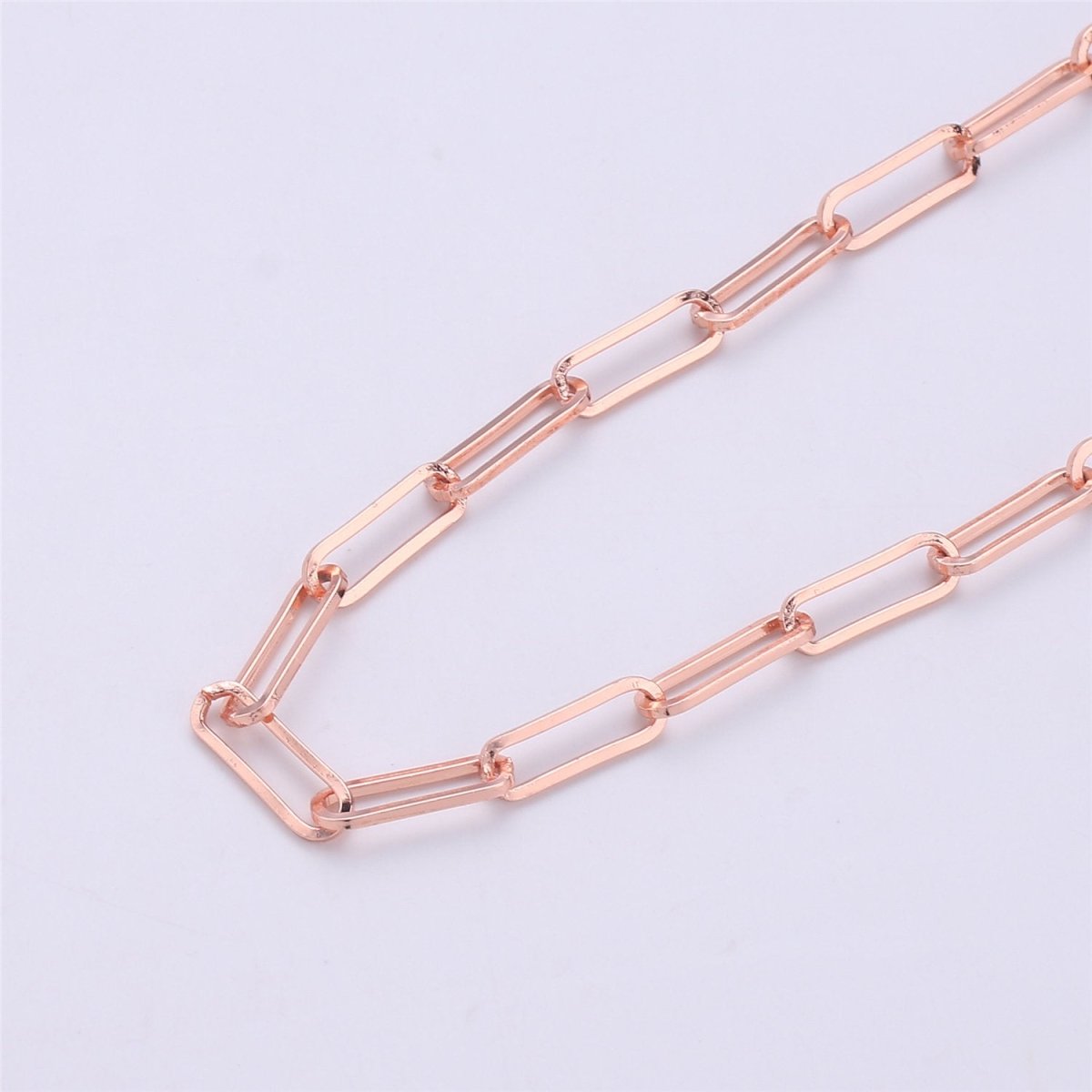 15X5mm 24K Gold Filled Chain, Black, Silver, Rose Gold Paperclip Elongated Chain 1mm Thick For Necklace Bracelet Anklet Component Supply | ROLL-057, ROLL-058, ROLL-059, ROLL-060 Clearance Pricing - DLUXCA