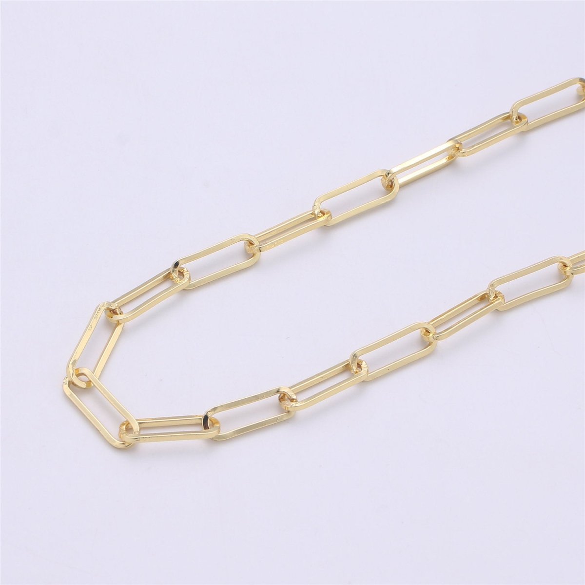 15X5mm 24K Gold Filled Chain, Black, Silver, Rose Gold Paperclip Elongated Chain 1mm Thick For Necklace Bracelet Anklet Component Supply | ROLL-057, ROLL-058, ROLL-059, ROLL-060 Clearance Pricing - DLUXCA