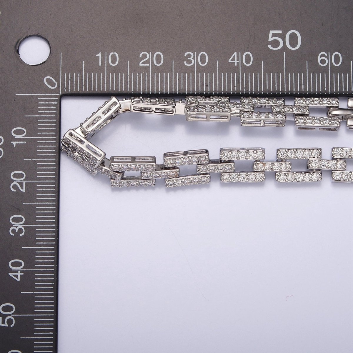 16 Inch Micro Pave CZ Cubic Zirconia Silver / Gold Unique Paper Clip Chain Necklace | WA-1008 WA-1009 Clearance Pricing - DLUXCA