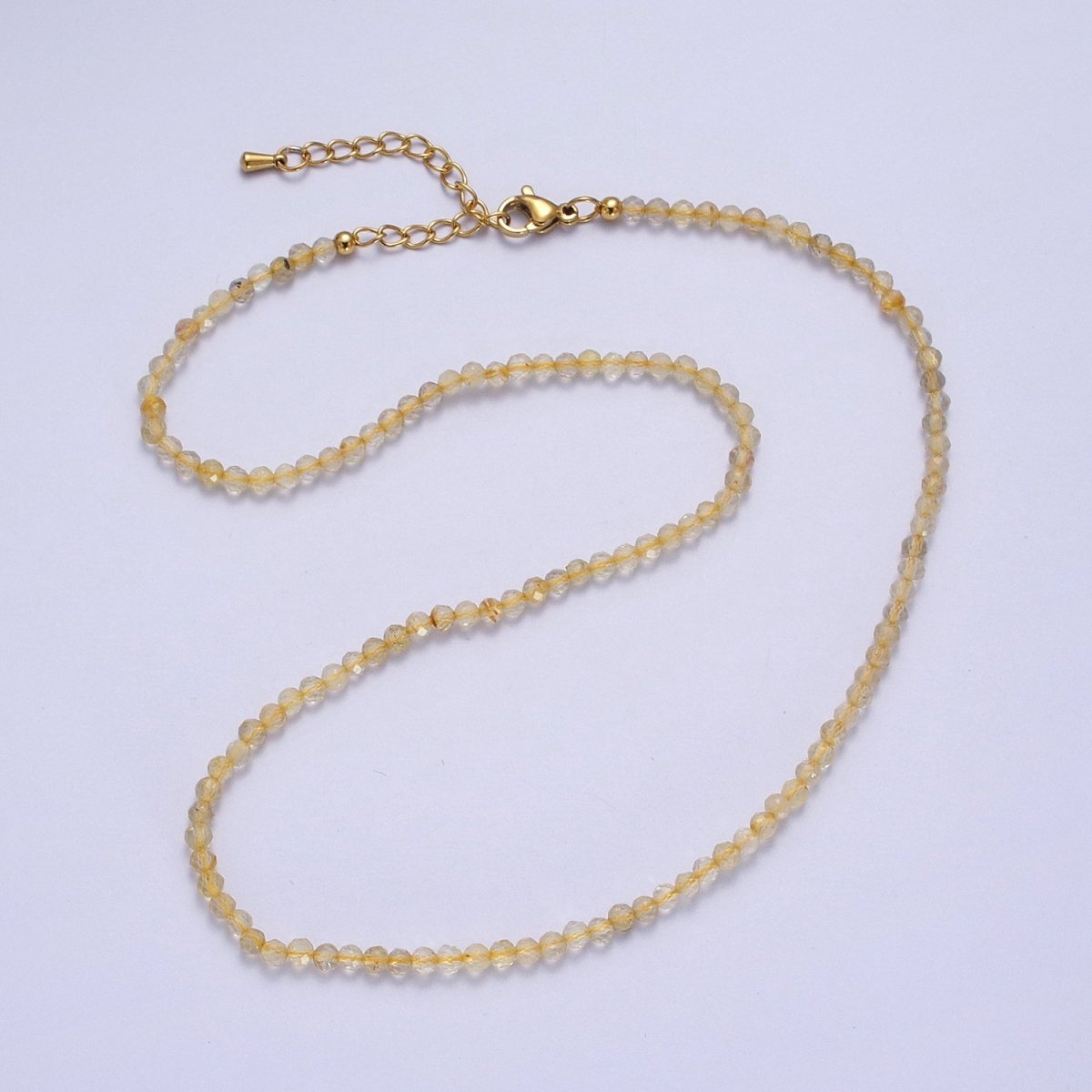 16 Inch Multifaceted 2.8mm Matte Gemstone Bead Necklace | WA-1469 - WA-1478 Clearance Pricing - DLUXCA