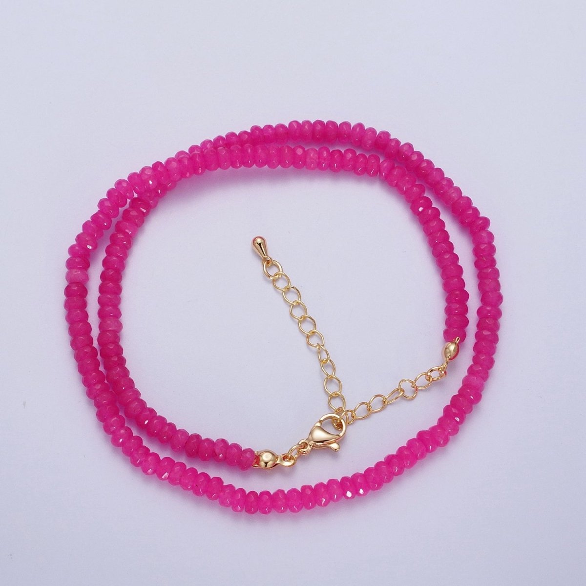 16 Inch Rhondelle 5mm Natural Stone Beads Handmade Necklaces | WA-1438 - WA-1443 WA-1480 - WA-1485 Clearance Pricing - DLUXCA