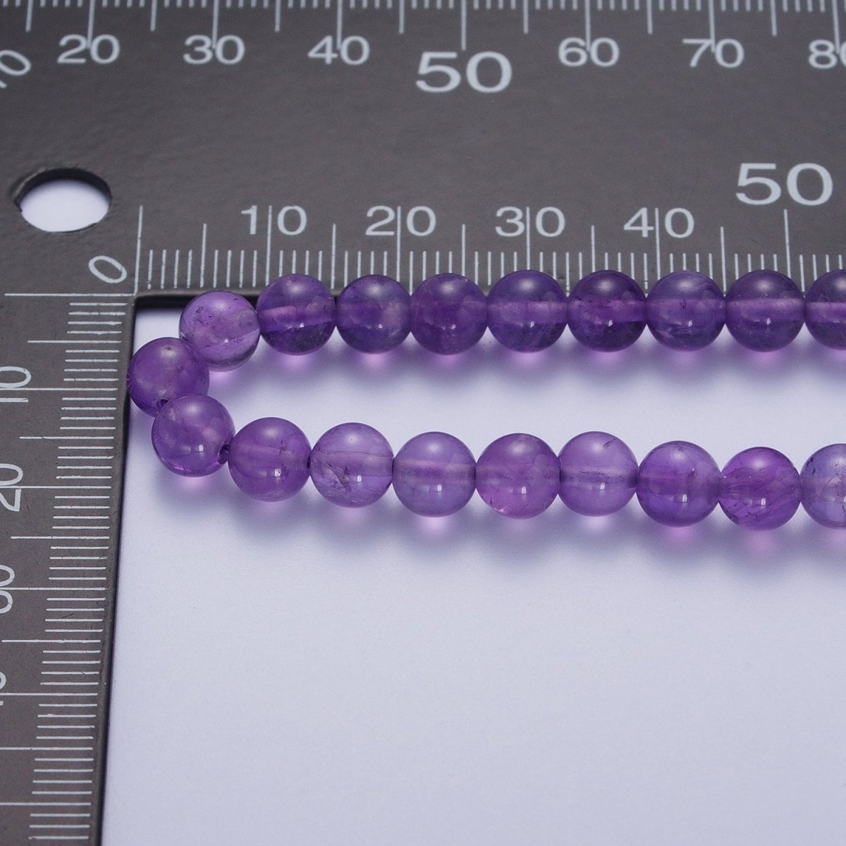 16 Inch Round Dark / Light Purple Amethyst 6.7mm Gemstone Choker Necklace | WA-1182 WA-1183 Clearance Pricing - DLUXCA