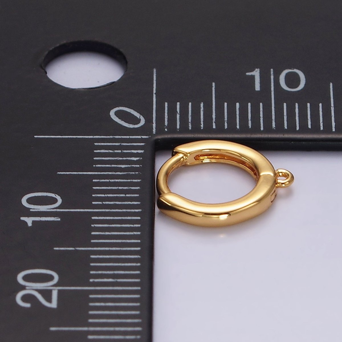 16K Gold Filled 10.5mm Cartilage Huggie Open Loop Minimalist Earrings Findings Supply | Z566 - DLUXCA