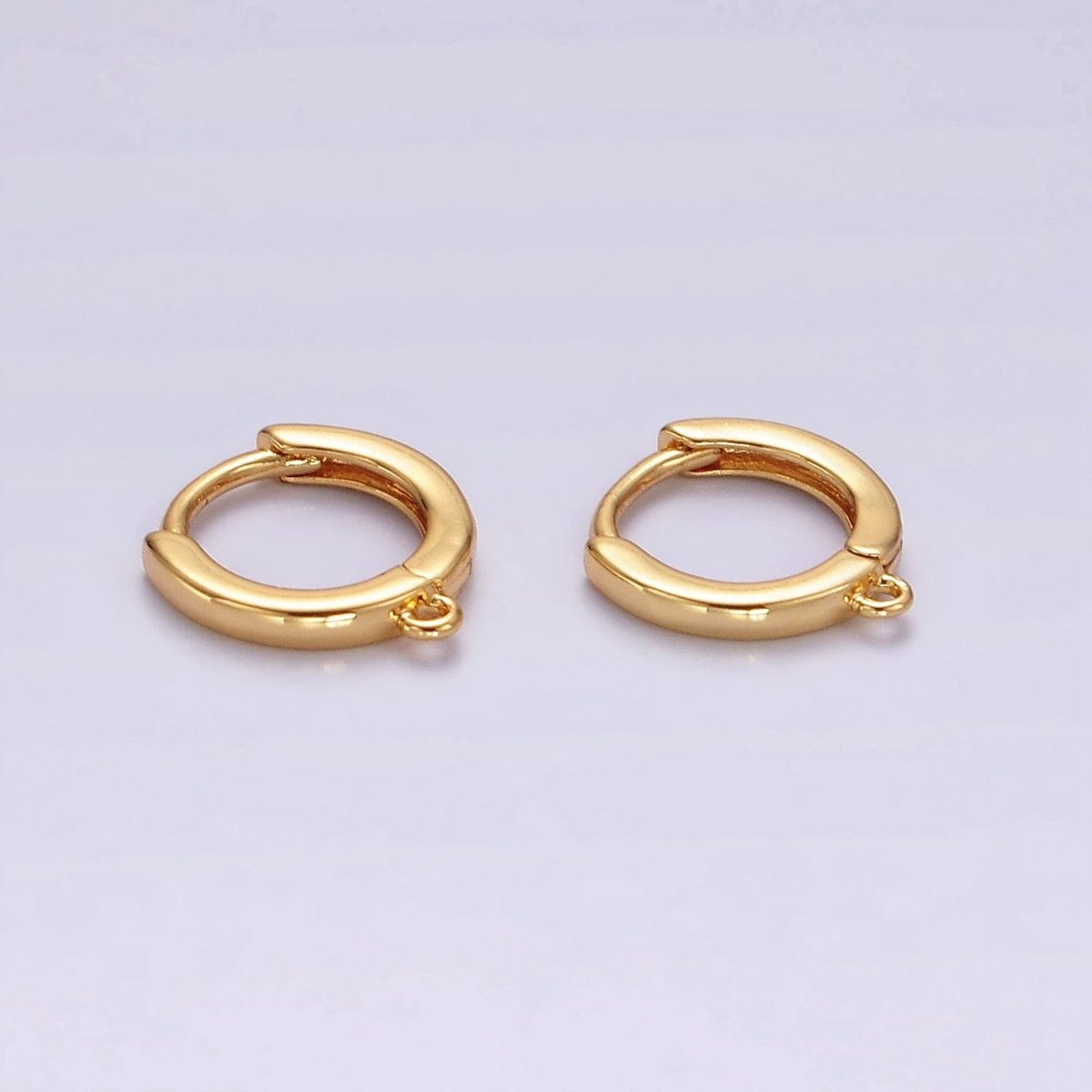 16K Gold Filled 10.5mm Cartilage Huggie Open Loop Minimalist Earrings Findings Supply | Z566 - DLUXCA