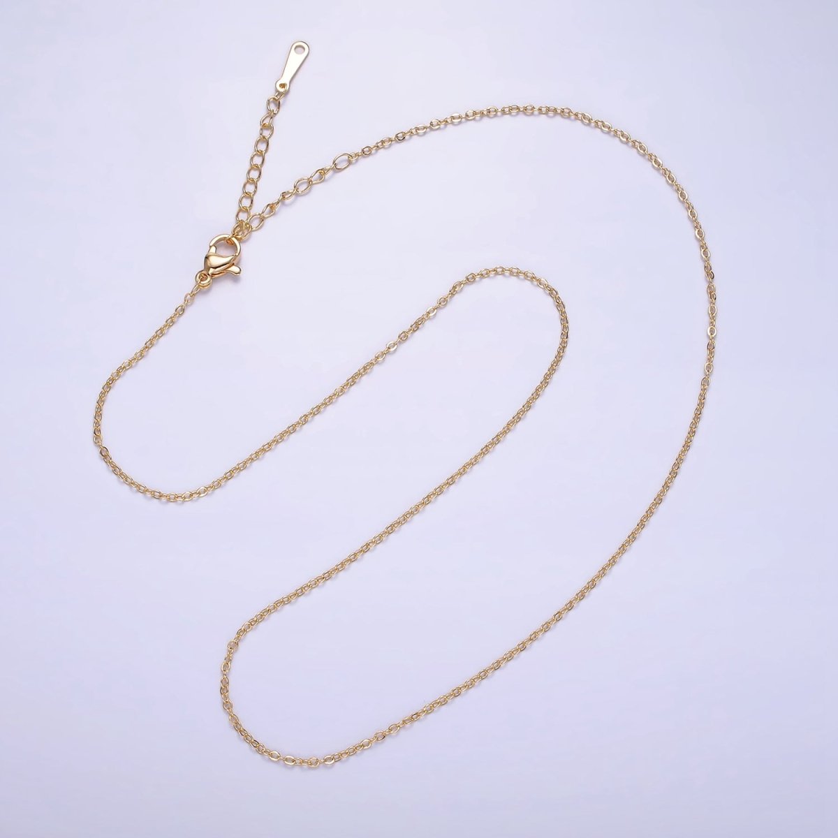 16K Gold Filled 1.2mm Dainty Cable 18 Inch Layering Chain Necklace | WA-1938 Clearance Pricing - DLUXCA