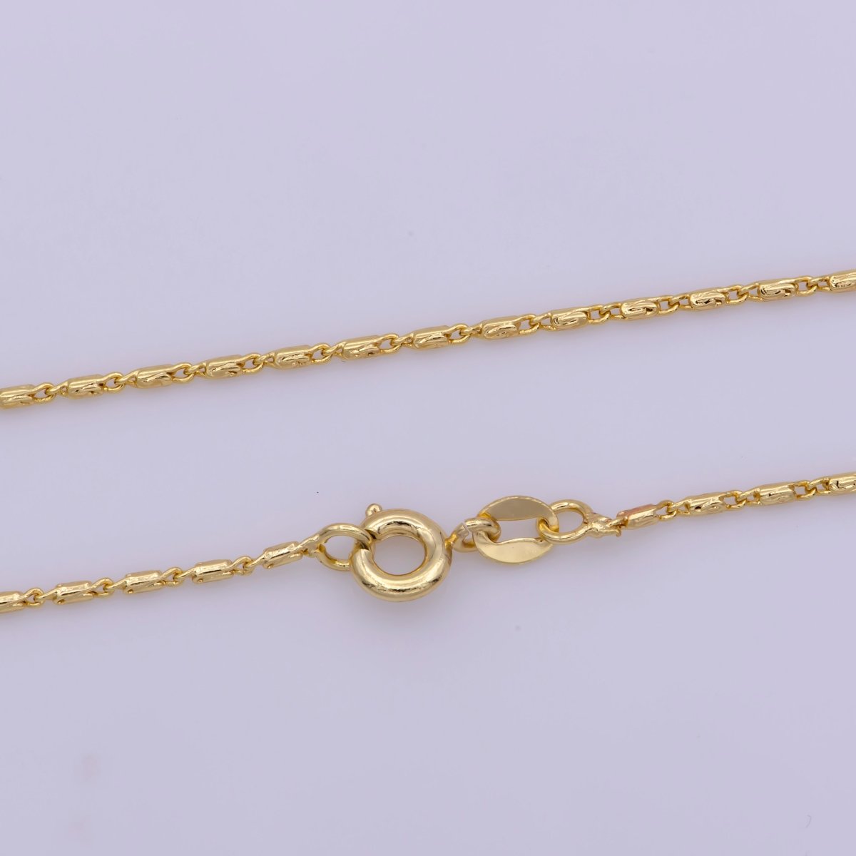 16K Gold Filled 1.2mm Dainty Scroll 18 Inch Layering Chain Necklace | WA-380 Clearance Pricing - DLUXCA