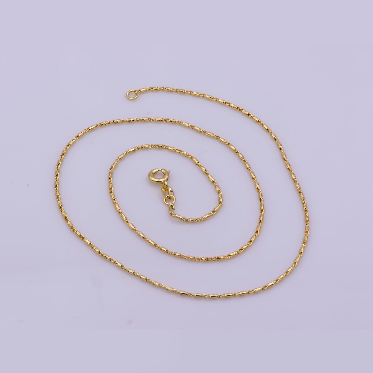 16K Gold Filled 1.2mm Dainty Scroll 18 Inch Layering Chain Necklace | WA-380 Clearance Pricing - DLUXCA