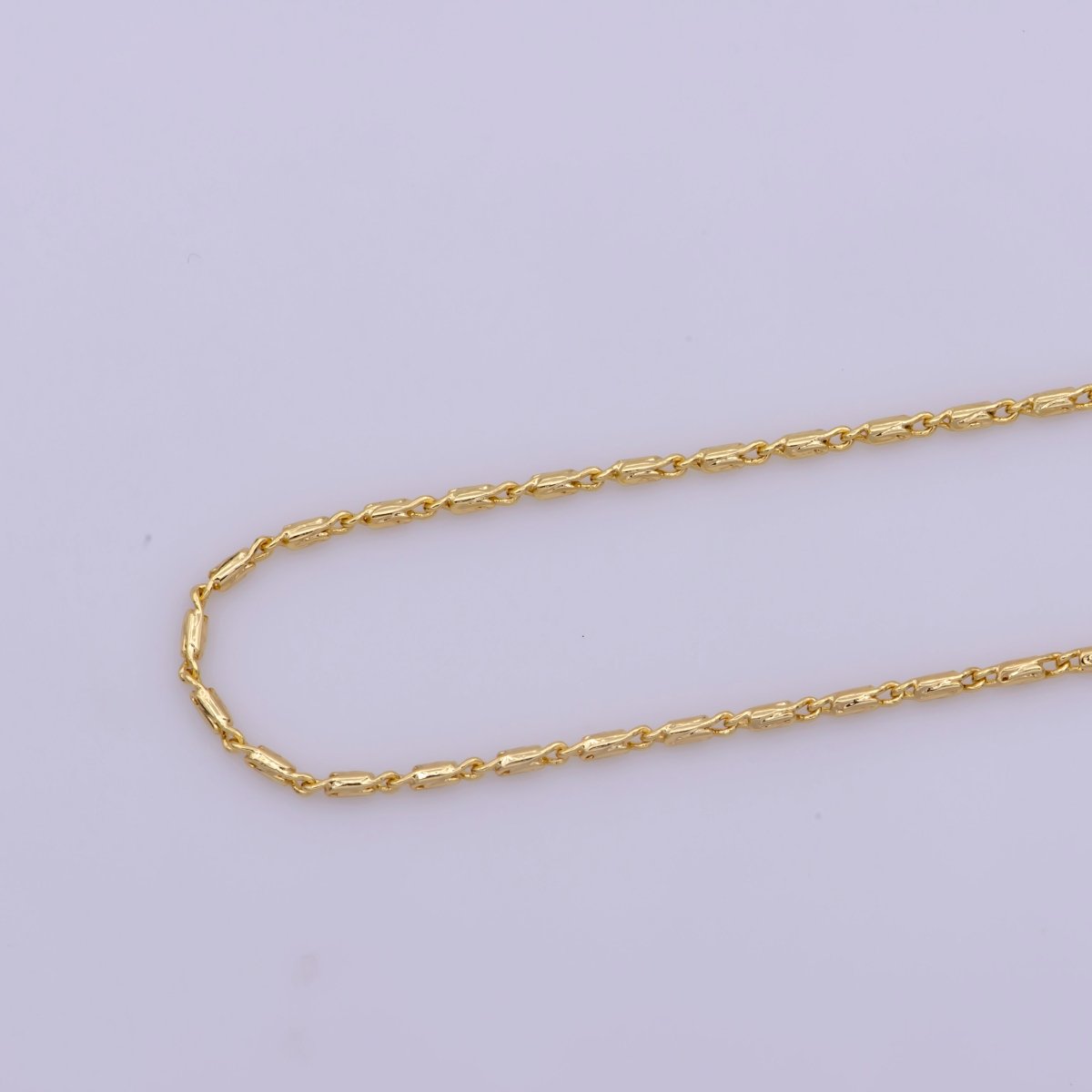 16K Gold Filled 1.2mm Dainty Scroll 18 Inch Layering Chain Necklace | WA-380 Clearance Pricing - DLUXCA