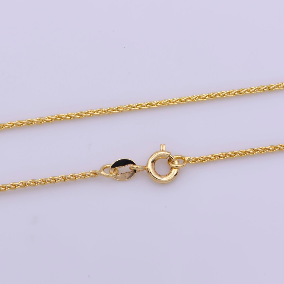 16K Gold Filled 1.3mm Dainty Foxtail Wheat 18 Inch Layering Chain Necklace | WA-379 Clearance Pricing - DLUXCA