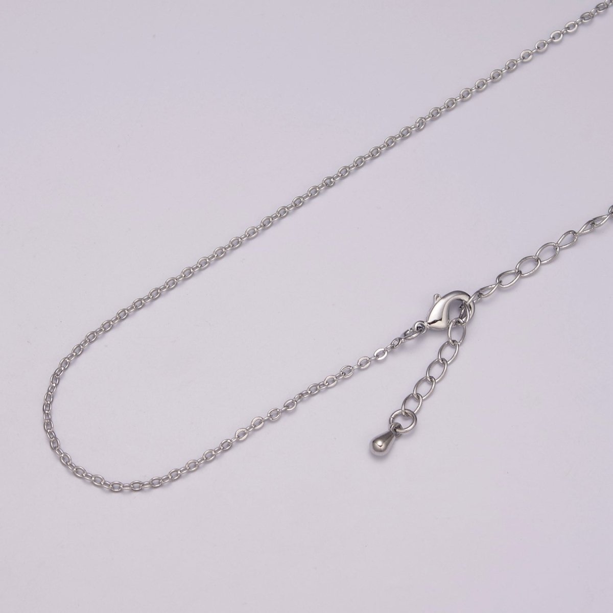 16K Gold Filled 1.5mm Dainty Minimalist Cable 18 Inch Layering Chain Necklace w. Extender in Gold & Silver | WA-438 WA-439 Clearance Pricing - DLUXCA
