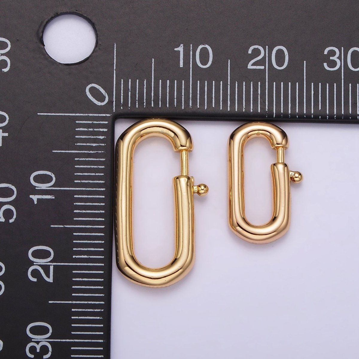 16K Gold Filled 16.3mm, 22.6mm Oblong Push Claw Closure Jewelry Findings Supply | Z-509 Z-510 - DLUXCA