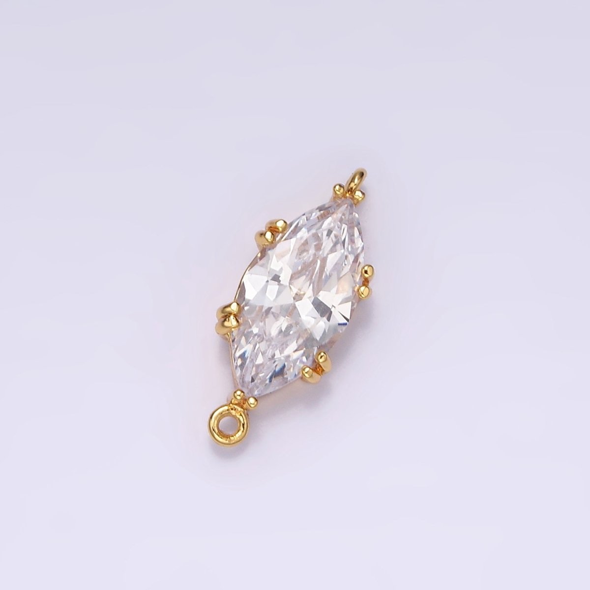 16K Gold Filled 16.5mm Clear Marquise CZ Connector | G-023 - DLUXCA